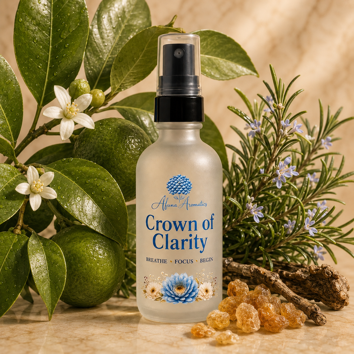 Crown of Clarity Mood Mist with Petitgrain, Rosemary, and Frankincense