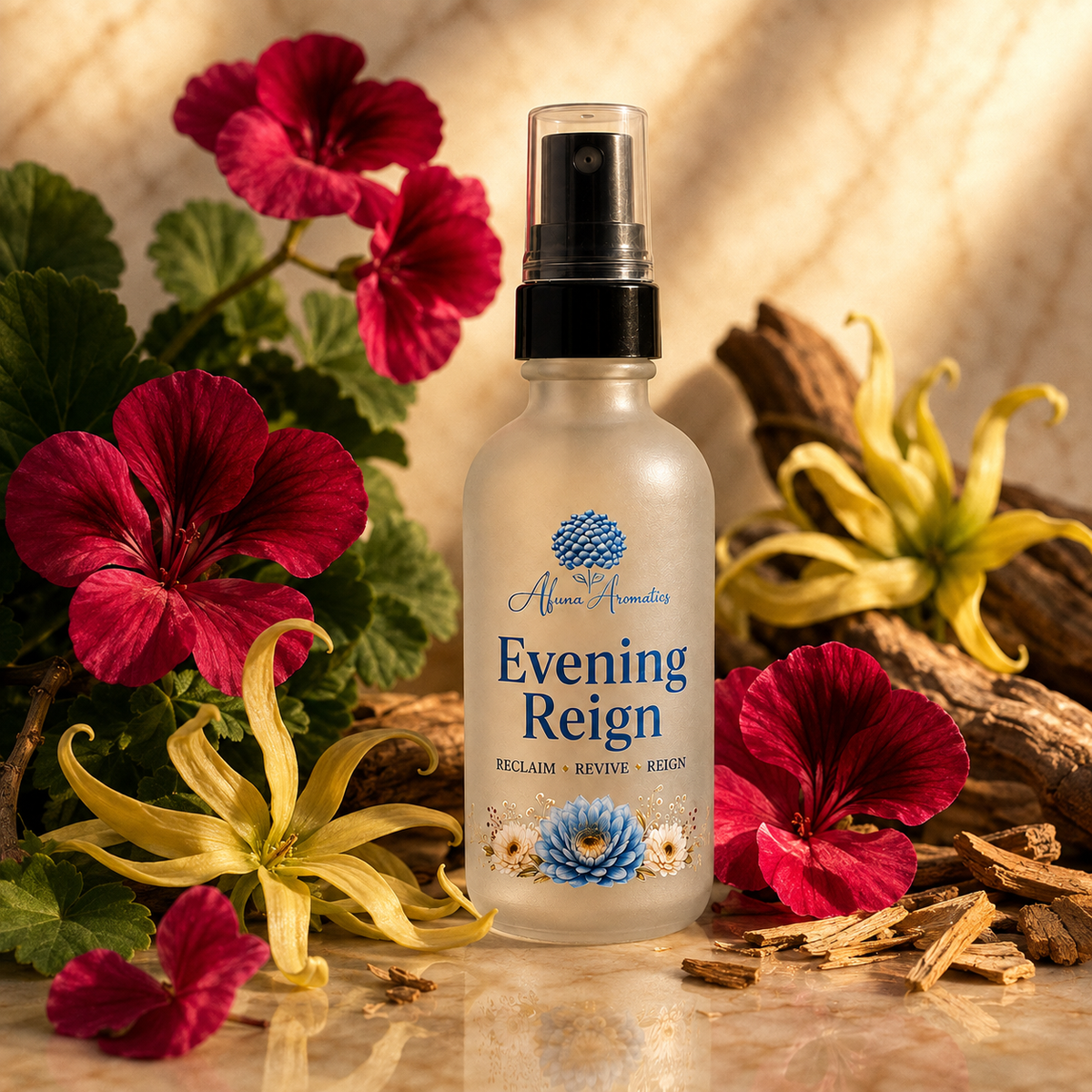 Evening Reign Mood Mist with Geranium, Ylang Ylang, and Sandalwood