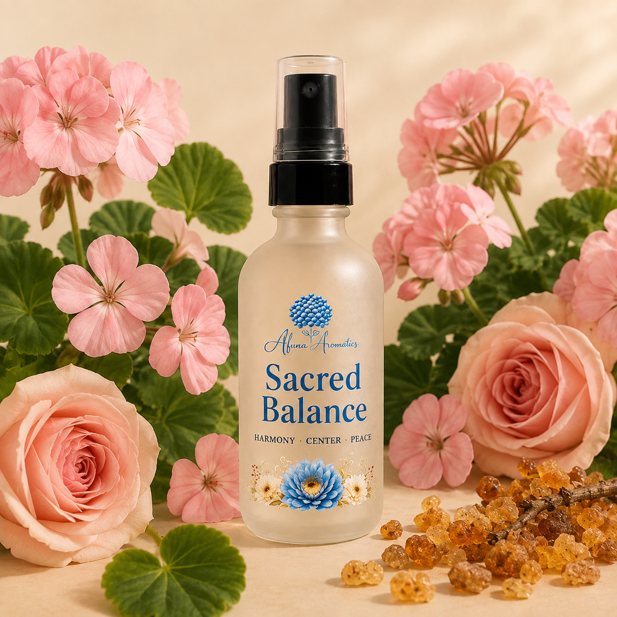 Sacred Balance Mood Mist with Geranium, Frankincense, and Rose