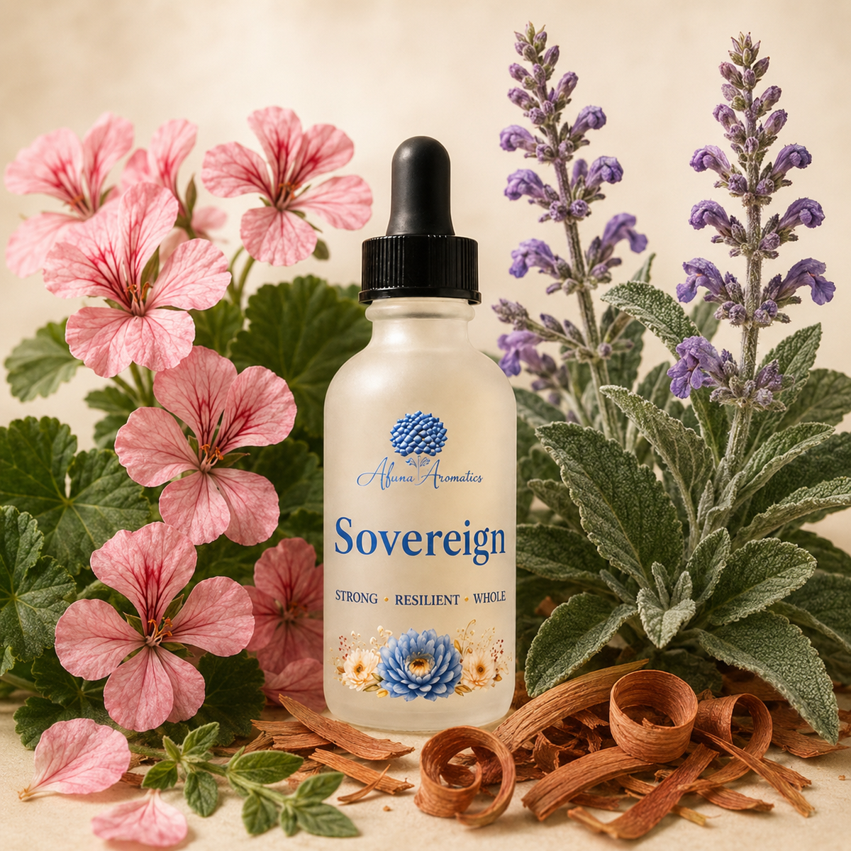 Sovereign Body Oil with Geranium, Clary Sage, and Sandalwood