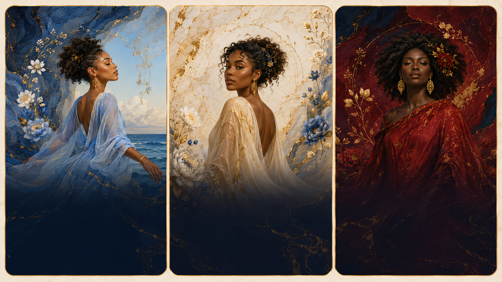 Release, Remember, and Reign — three women, three rituals.